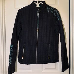 Beautiful black jacket with turquoise details💙